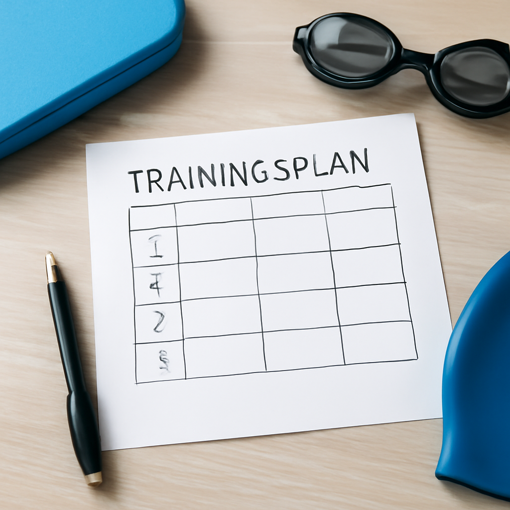 Trainingsplan-Skizze mit Wochenzahlen