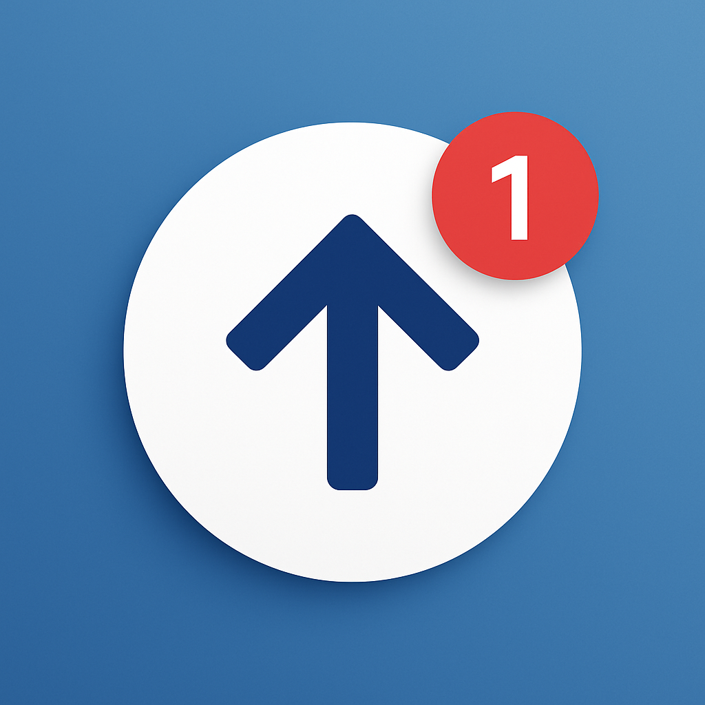 Zukunftsupdate-Icon: Symbol für Update-Benachrichtigungen