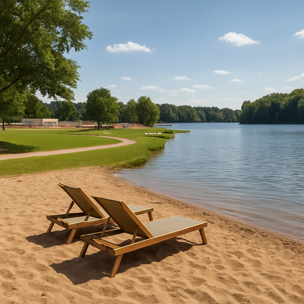 Strandbad am Straussee nahe Wiedereröffnung