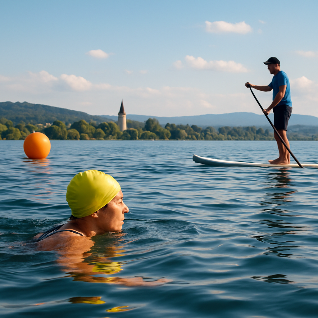 Fixpunkte am Ufer als Orientierungshilfe