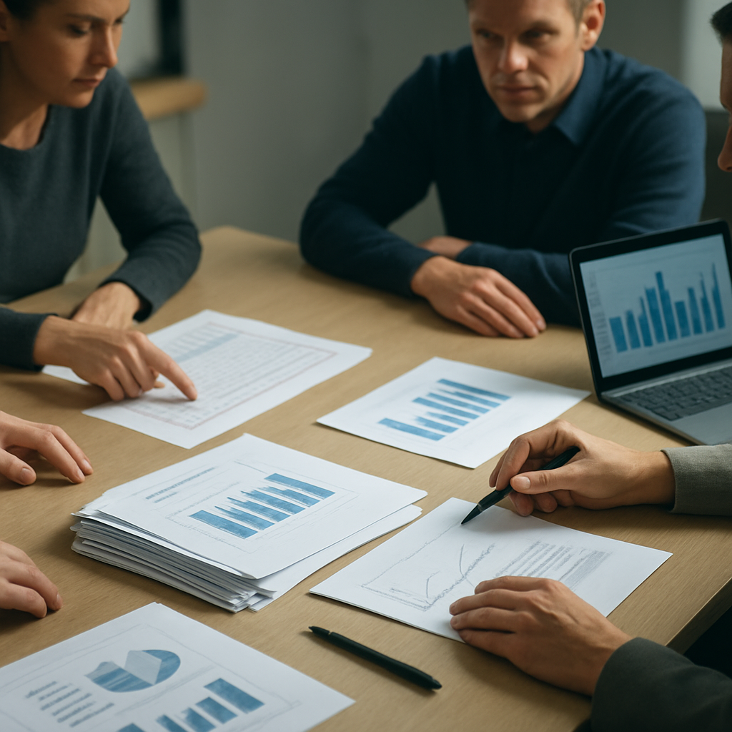 Finanzpläne und Diskussionen im Sitzungssaal