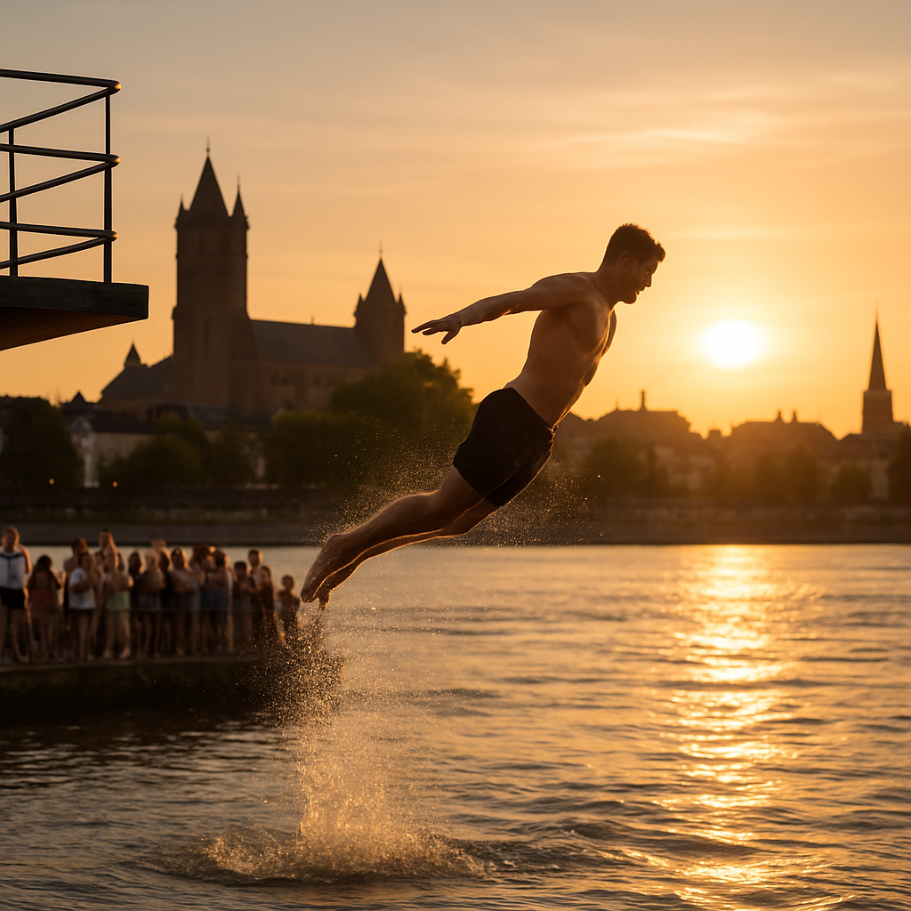 Rheinspringen: Mutige Sprünge ins kühle Nass