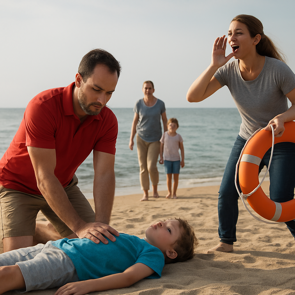 Notfall-Übung am Strand: Rettungskette praktisch erklärt