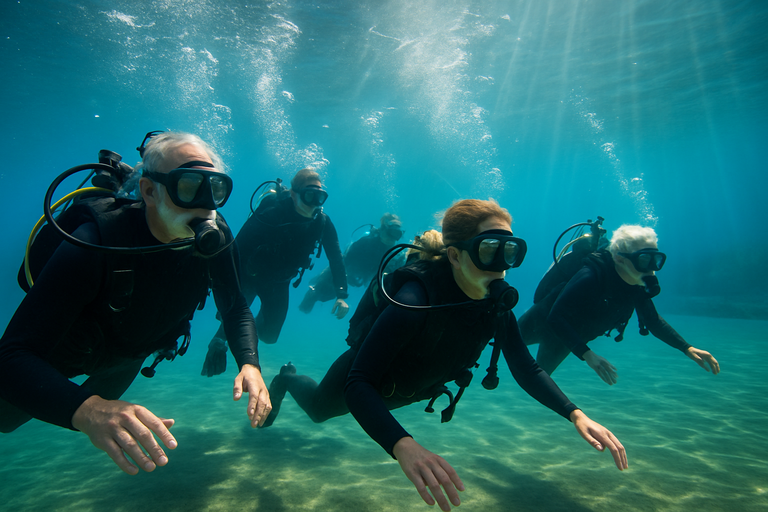 Vereinsmitglieder tauchen im Bodensee bei Überlingen – Unterwasser‑Performance verbindet Generationen