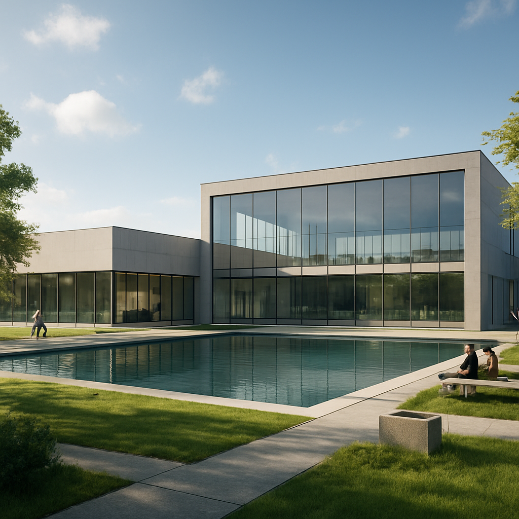 Moderne Poolanlage im geplanten Con Aqua-Konzept