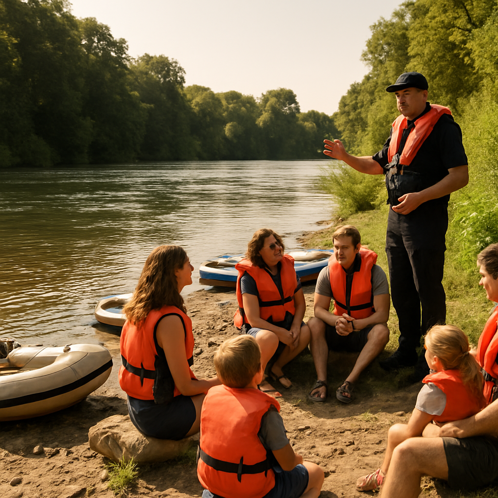 Sicherheitsberatung am Ufer der Aare