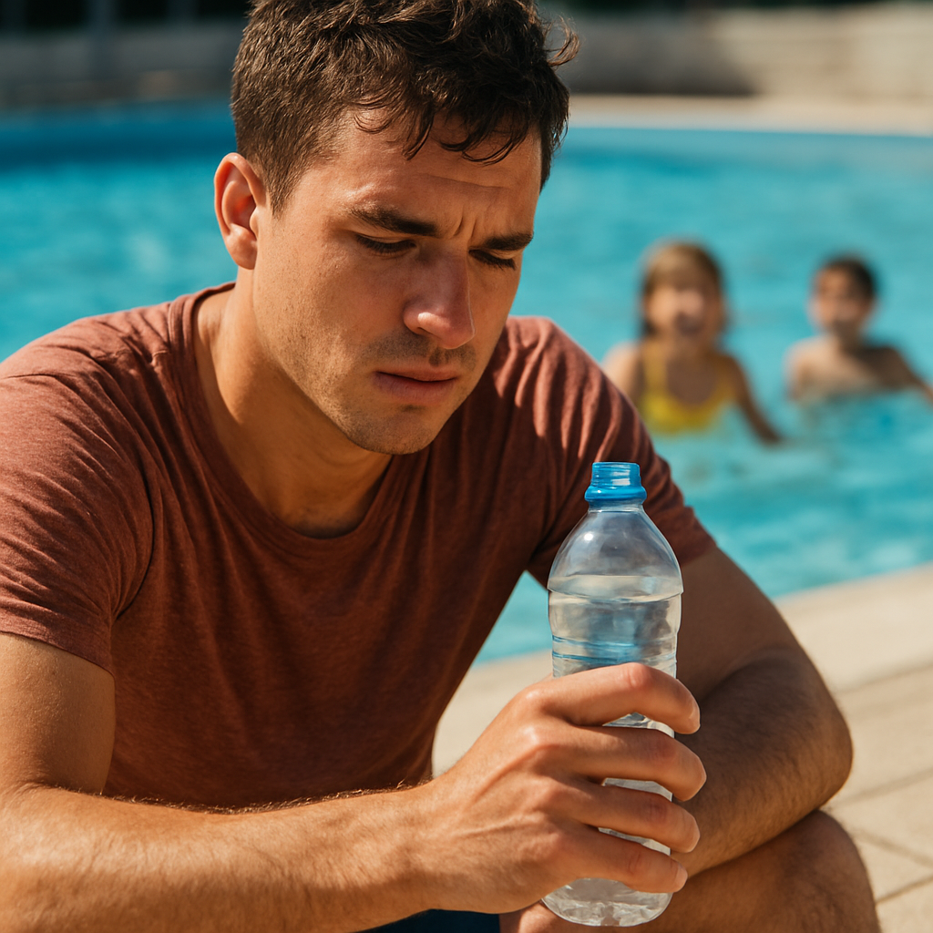 Ermüdung am Beckenrand zeigt Dehydration.