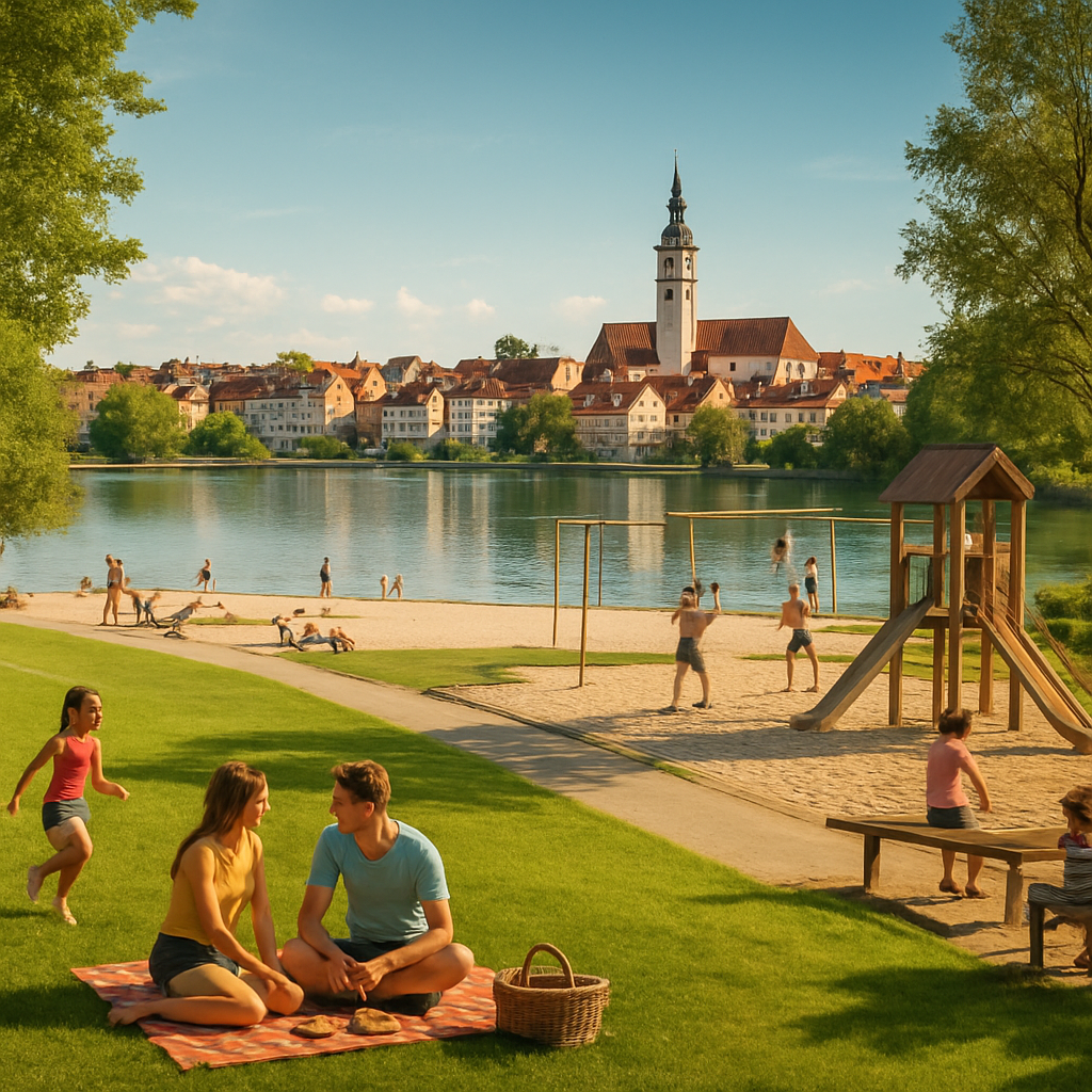 Altstadtblick, Grünflächen und Freizeit am See