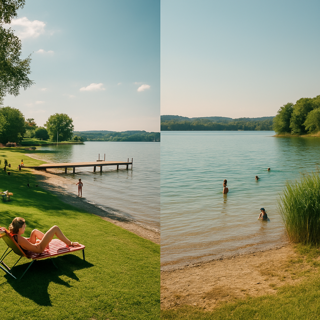 Strandbad und freie Badestellen im Pilsensee im Vergleich