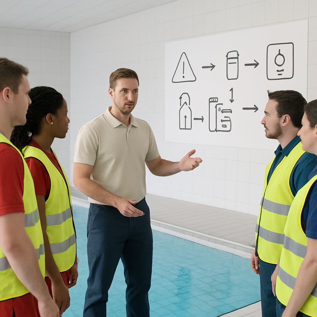 Schulung zu Sicherheit und Notfallplänen in Bädern