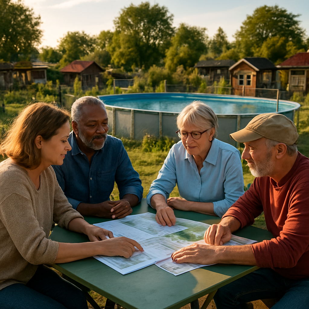 Gartenfreundinnen erörtern Perspektiven und Konflikte rund um XXL-Pools