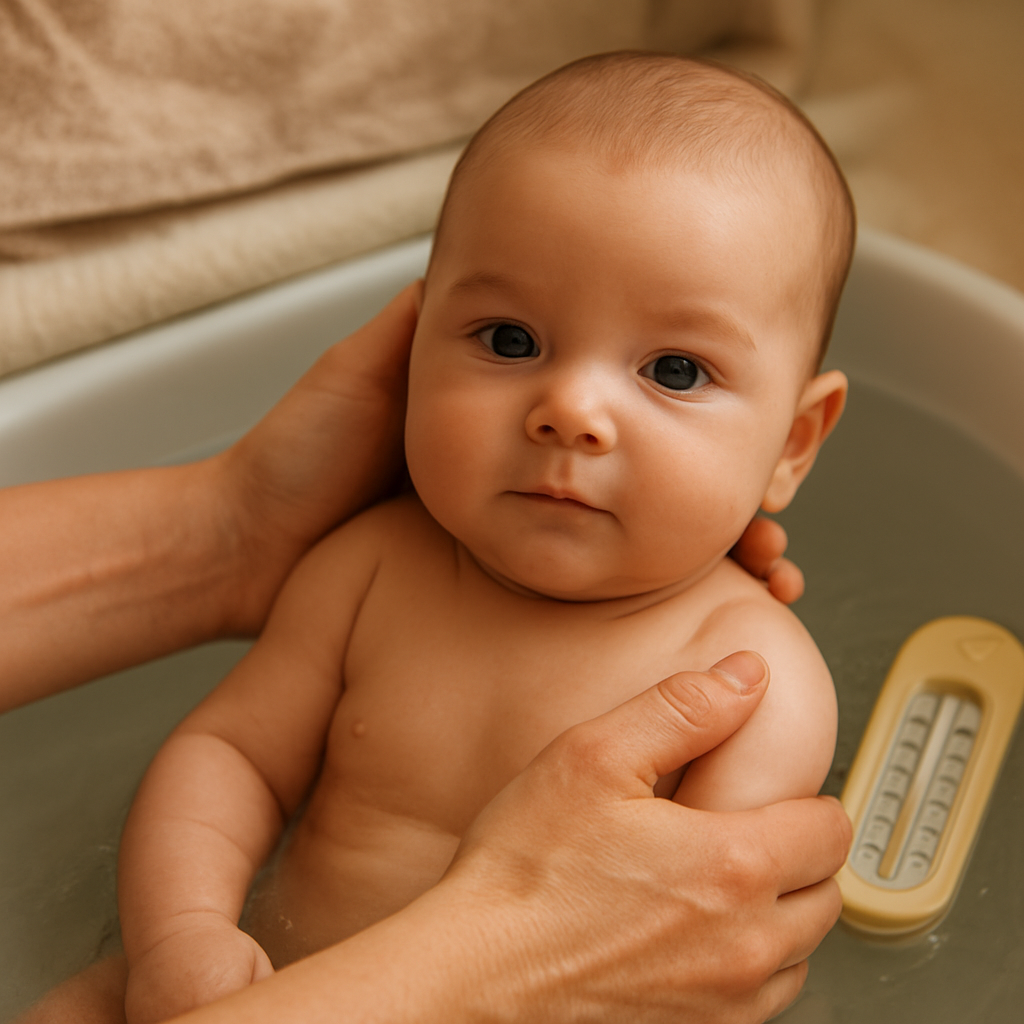 Sichere Grifftechnik und ständige Beaufsichtigung beim Baden