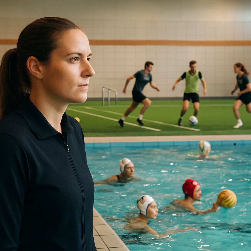 Alexa Mersch links begleitet das Team beim Training