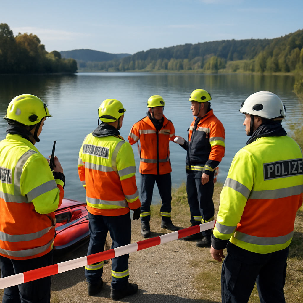Koordinierte Rettungsmaßnahmen am Großen Alpsee