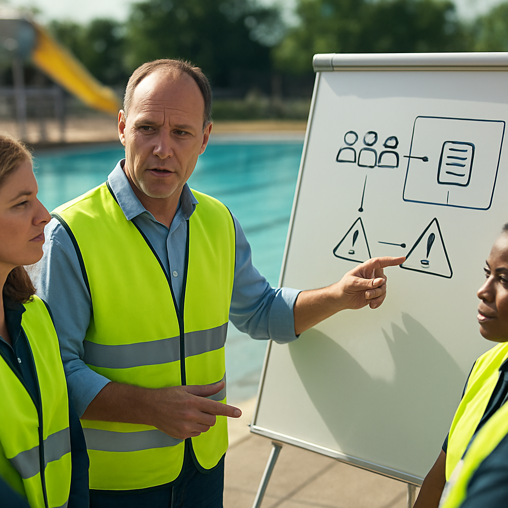 Briefing des Teams zum erweiterten Personalbestand